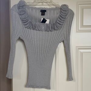 Grace Elements Silver Scoop Neck Sweater